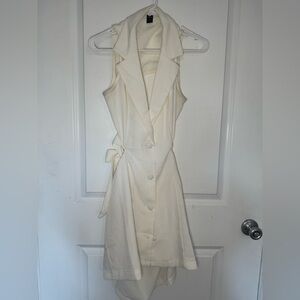 White dress open back